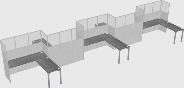 L-shape cubicles