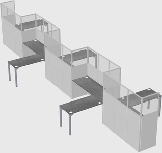 L-shape cubicles
