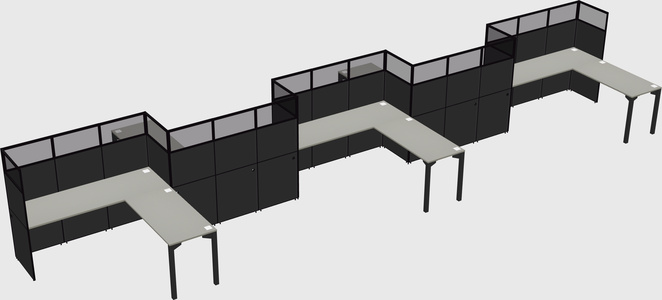 L-shape cubicles