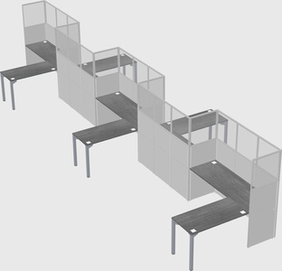 L-shape cubicles