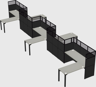 L-shape cubicles