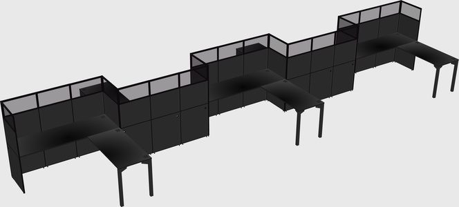L-shape cubicles