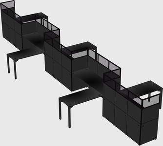 L-shape cubicles