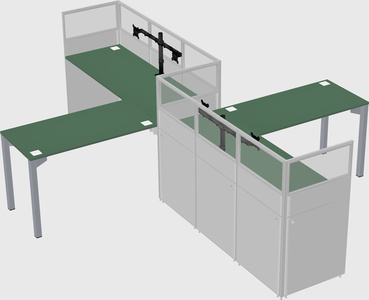 L-shape cubicles