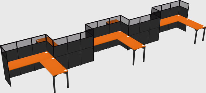 L-shape cubicles