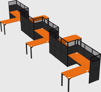 L-shape cubicles