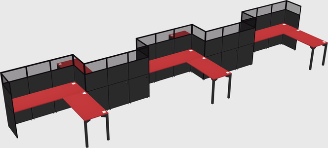 L-shape cubicles