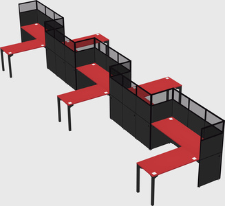 L-shape cubicles