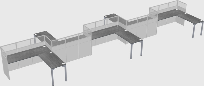 L-shape cubicles