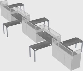 L-shape cubicles