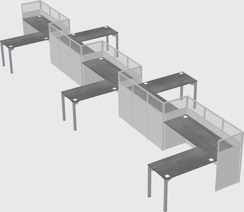 L-shape cubicles