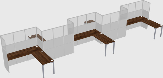 L-shape cubicles