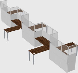 L-shape cubicles