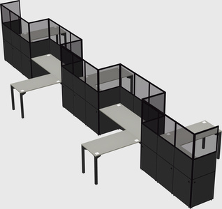 L-shape cubicles