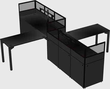 L-shape cubicles