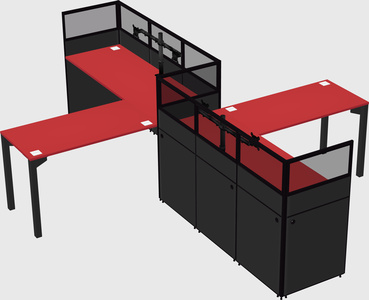 L-shape cubicles