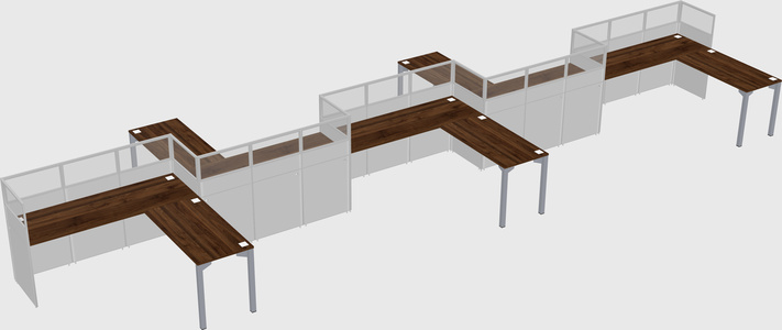 L-shape cubicles