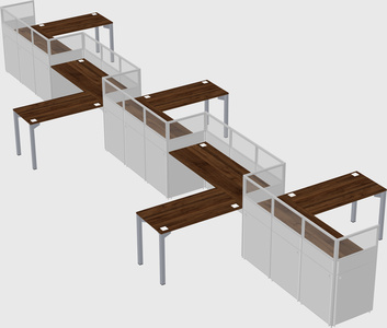 L-shape cubicles