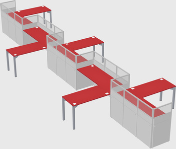 L-shape cubicles