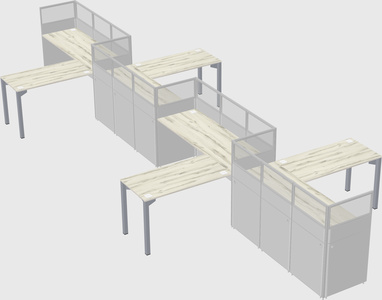 L-shape cubicles