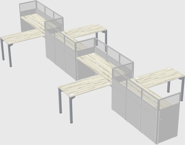 L-shape cubicles