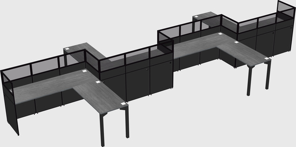 L-shape cubicles