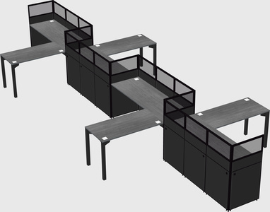 L-shape cubicles