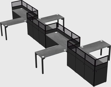 L-shape cubicles