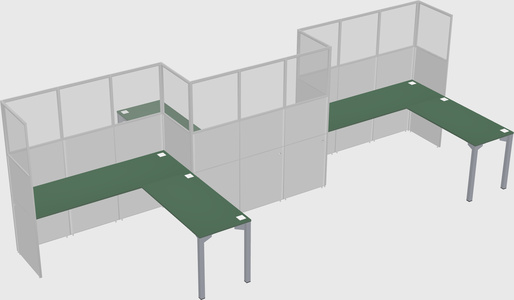 L-shape cubicles