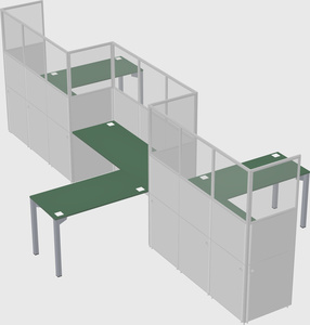 L-shape cubicles