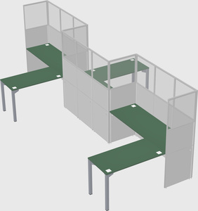 L-shape cubicles