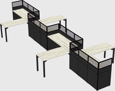 L-shape cubicles