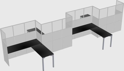 L-shape cubicles