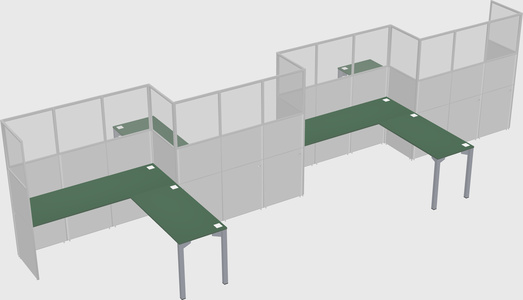L-shape cubicles