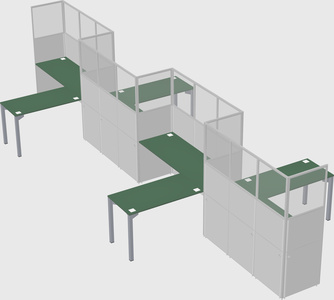 L-shape cubicles