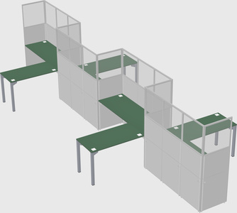 L-shape cubicles