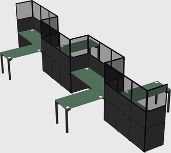 L-shape cubicles