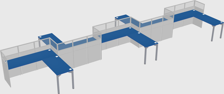 L-shape cubicles