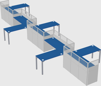 L-shape cubicles