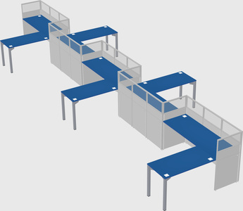L-shape cubicles