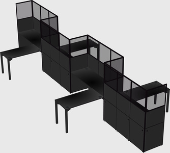 L-shape cubicles