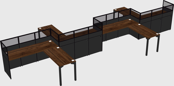 L-shape cubicles