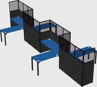 L-shape cubicles