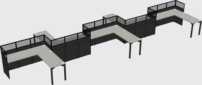 L-shape cubicles