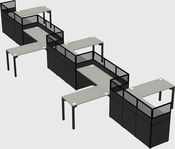 L-shape cubicles
