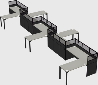 L-shape cubicles