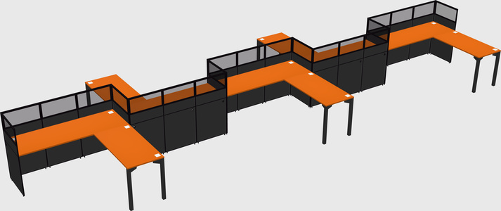 L-shape cubicles