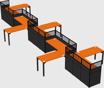L-shape cubicles