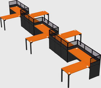 L-shape cubicles