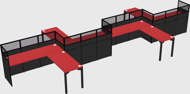 L-shape cubicles